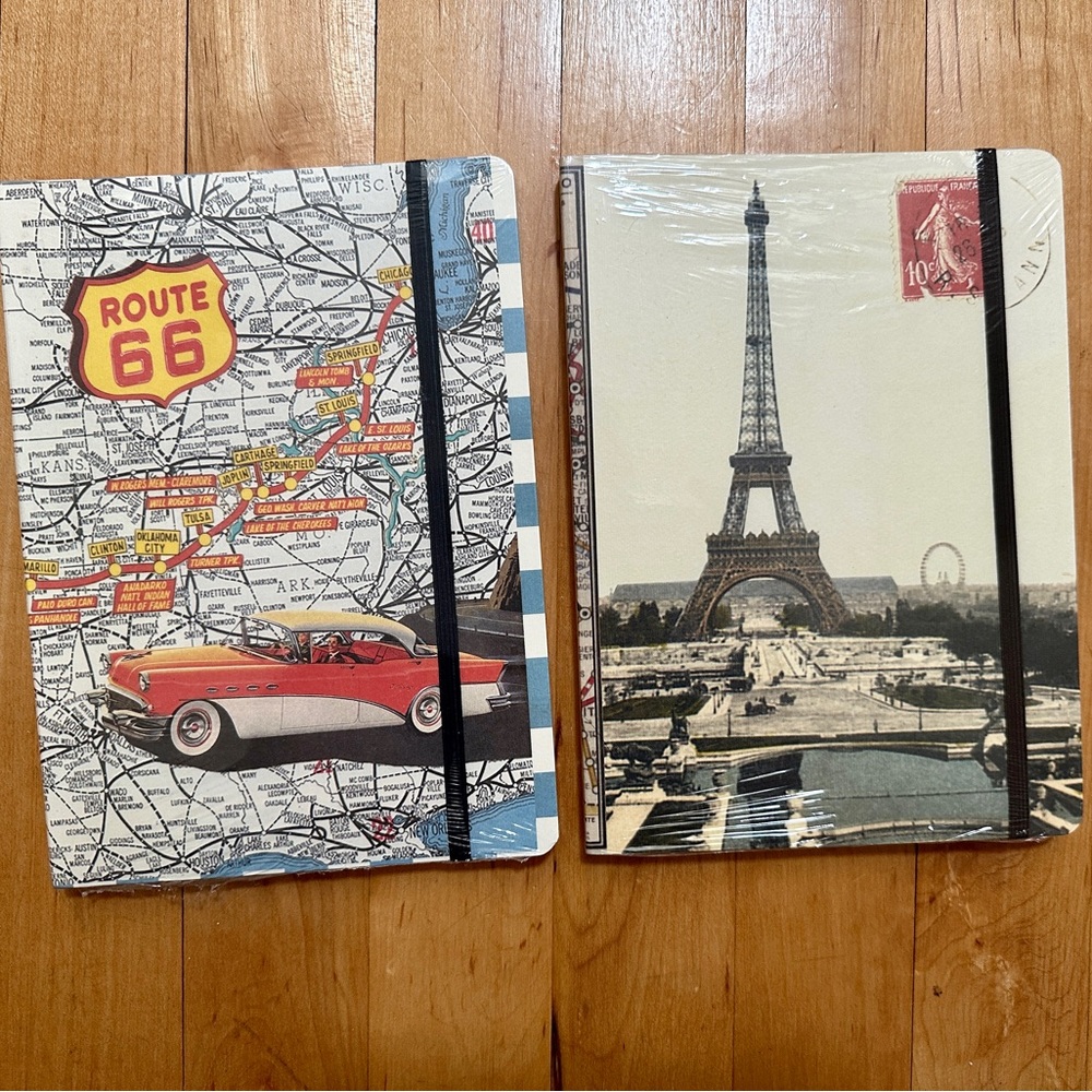 2 Blank Cavallini & Co. Lined Notebooks